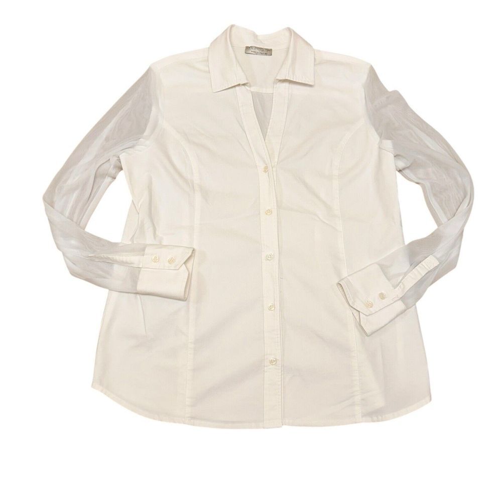 Anatomie White Semi-Sheer Button Down Shirt